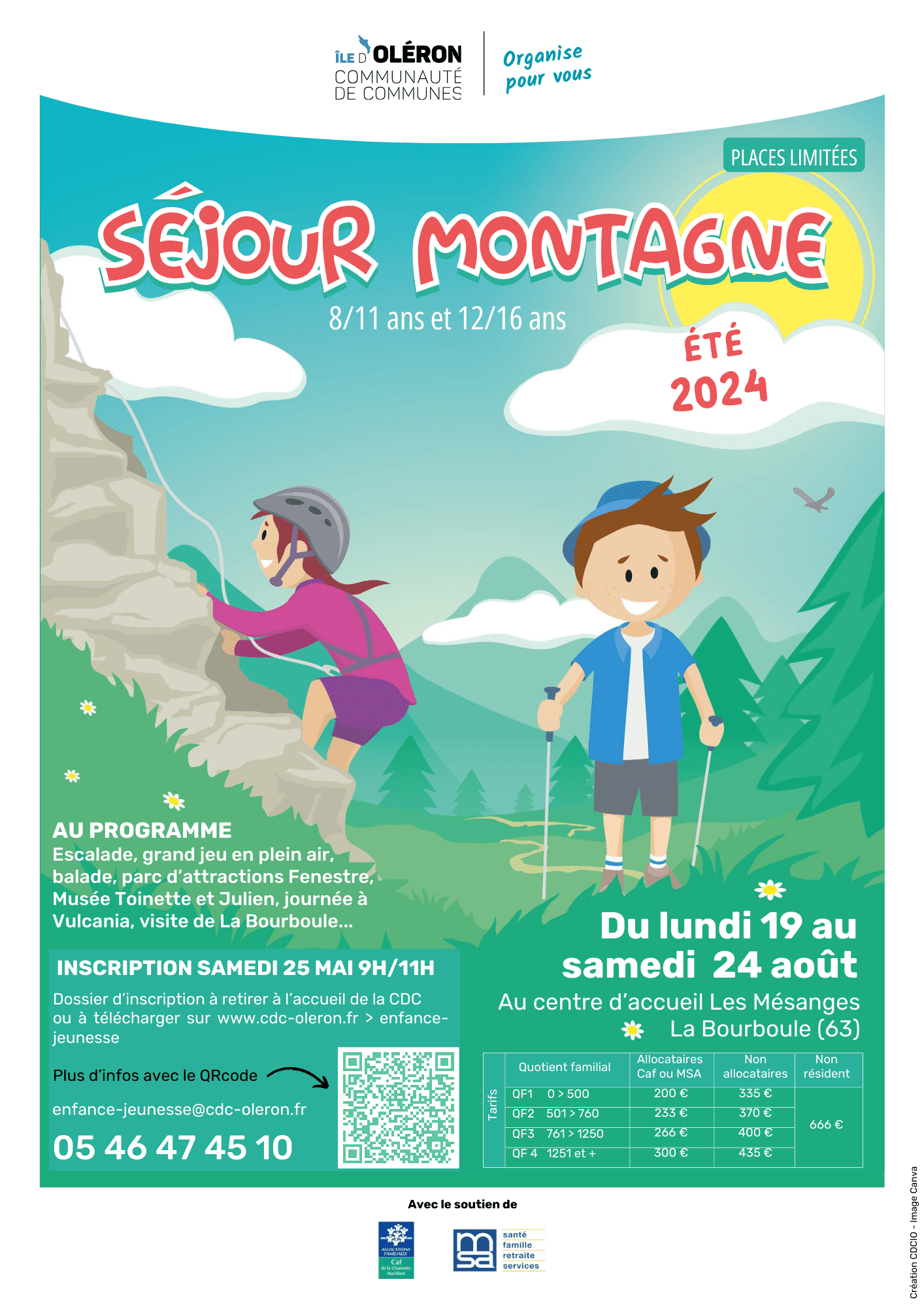 Séjour à la montagne été 2024 Affiche : Séjour à la montagne été 2024