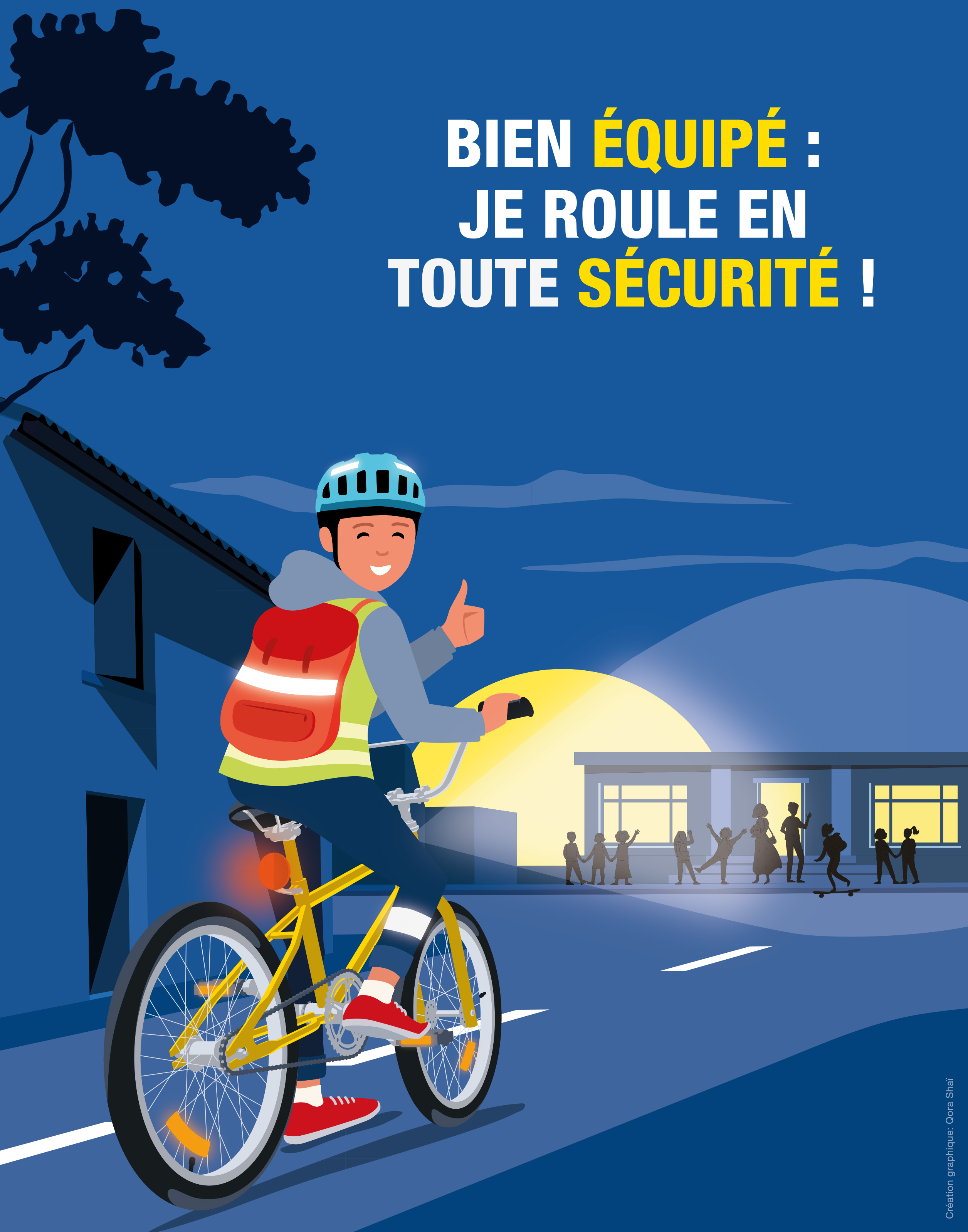 Affiche : Comme un phare dans la nuit - sécurité nocturne des vélos