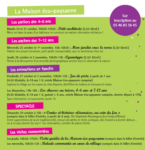 Flyer : vacances d'automne