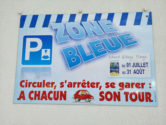 Panneau : zone bleue